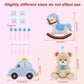 BOXOB Blue Bear Cake Decoration Set with Bear Rocking Horse and Balloons for Baby Shower and Birthday, As Shown in the Picture, Model G31007