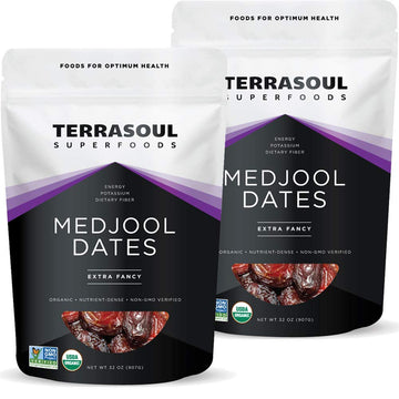 Terrasoul Superfoods Organic Medjool Dates  4 Lbs - Soft Chewy Texture | Sweet Caramel Flavor | Farm Fresh