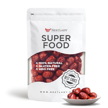 NESTLADY Premium Dried Jujube Dates, Red Dates (Hong Zao) - Natural Sweet, 200g/7.05oz, for Tea, Cooking, Dessert, Herbal Health