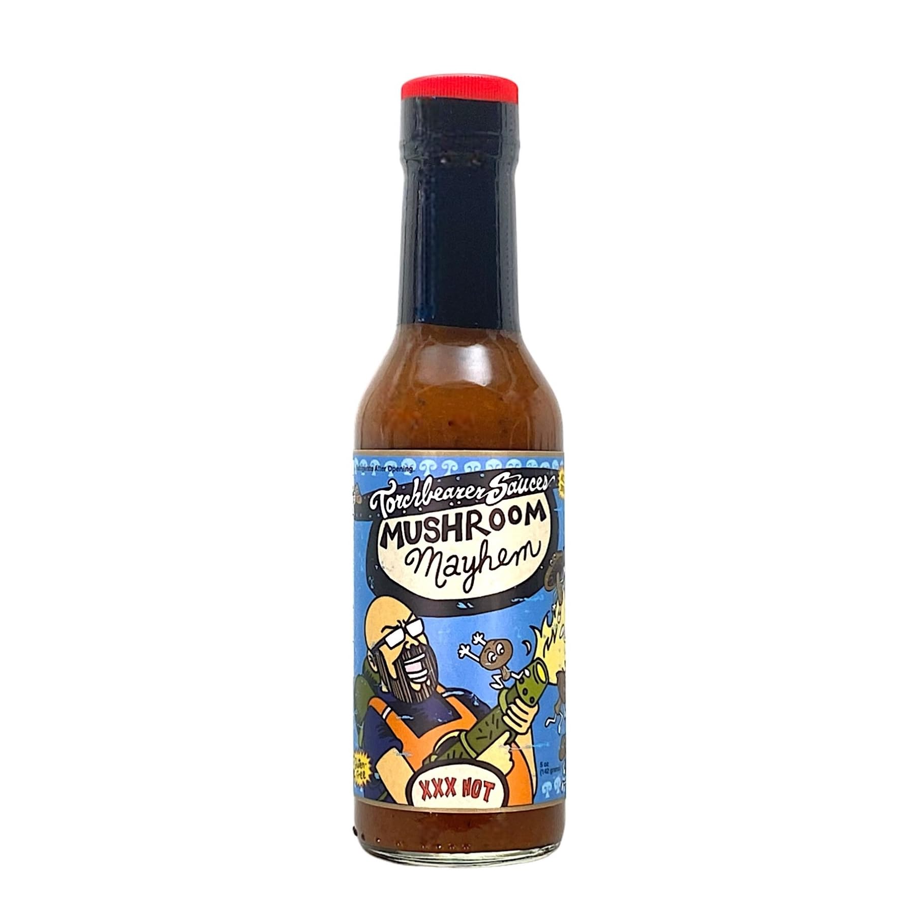 Torchbearer Sauces Mushroom Mayhem Hot Sauce, Medium Heat, Umami & Habanero, 5 fl oz Bottle