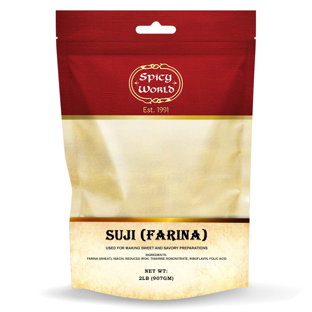 Spicy World Farina Wheat Cereal Sooji Rava 32 Ounce Bag Grown in the USA