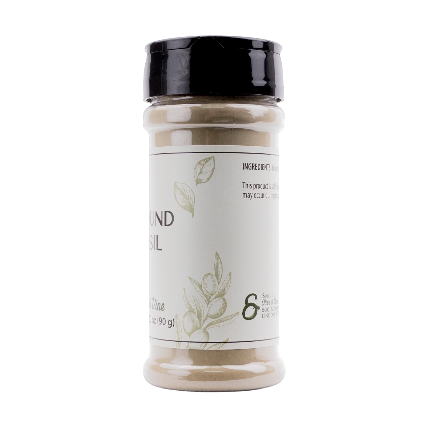 Olive & Vine Ground Basil, Herbaceous Flavor, Seasoning For Pasta, Soups, Salads, With Rich Tradition, Authentic Taste, For Global Recipes (3.20 Ounce)