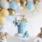 HAVAGDTM Bear Cake Toppers - Blue Bear Set, Plastic Decorations with Stars & Clouds for Baby Shower & Birthday Party