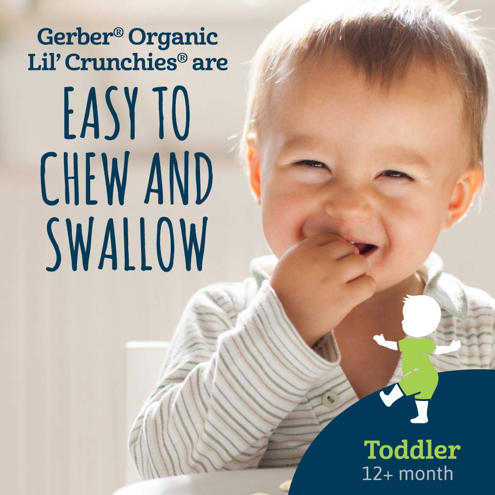 Gerber Snacks For Baby Organic Lil Crunchies, White Cheddar & Broccoli And Mild Cheddar & Veggie Dip Value Pack