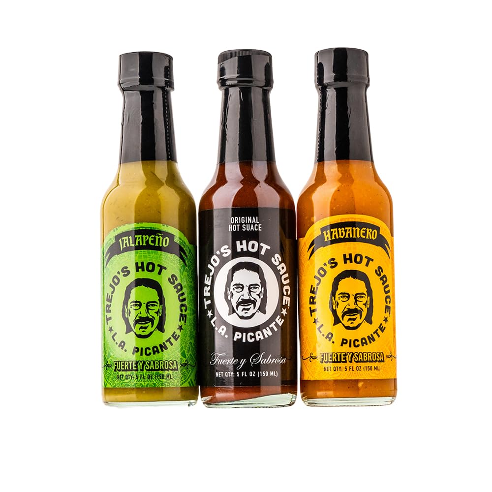 Trejo's Hot Sauce Variety Pack | Original, Jalapeo & Habanero | Mild, Medium & Hot Heat Levels | Clean Ingredients, Non-GMO & Gl