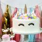 Yashell Topper, Reusable Gold Horn,Ears And Eyelashes Cake Value Set For Unicorn Party Decoration For Baby Shower,Weddin