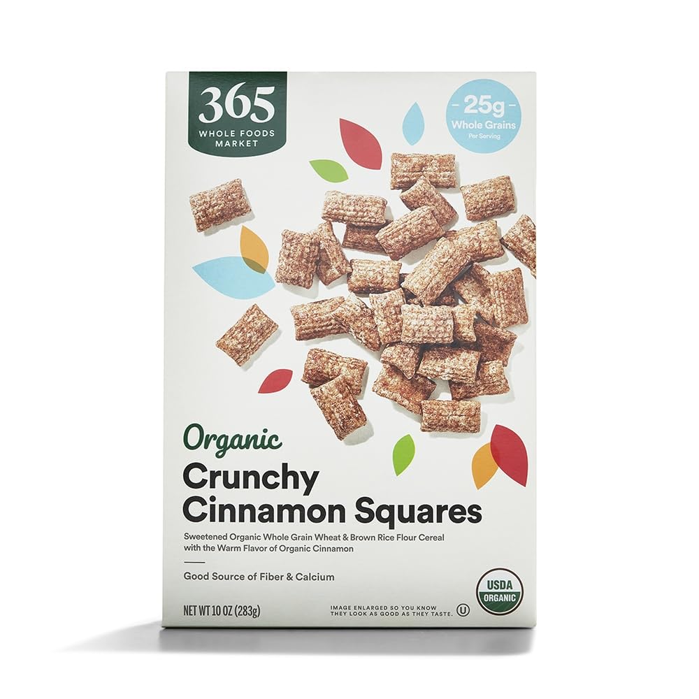 365 By Whole Foods Market, Cereal Crunchy Cinnamon Squares Organic, 10 Ounce