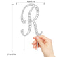 LINGPAR Rhinestone Letter R Cake Topper, Silver Crystal for Wedding or Birthday Party Decoration, Model 01