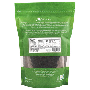 Kevala Organic Raw Black Sesame Seeds – Unhulled Sesame Seeds, Gluten Free Black Seeds, Kosher, Non-Gmo, Vegan Sesame Seeds, Bag, 32 Oz, 2 Lb