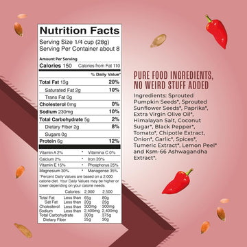 Living Intentions Organic Sprouted Sunflower Seeds: Smokey Barbeque - NonGMO - Gluten Free - Vegan - Paleo - Kosher - 8 Ounce Un