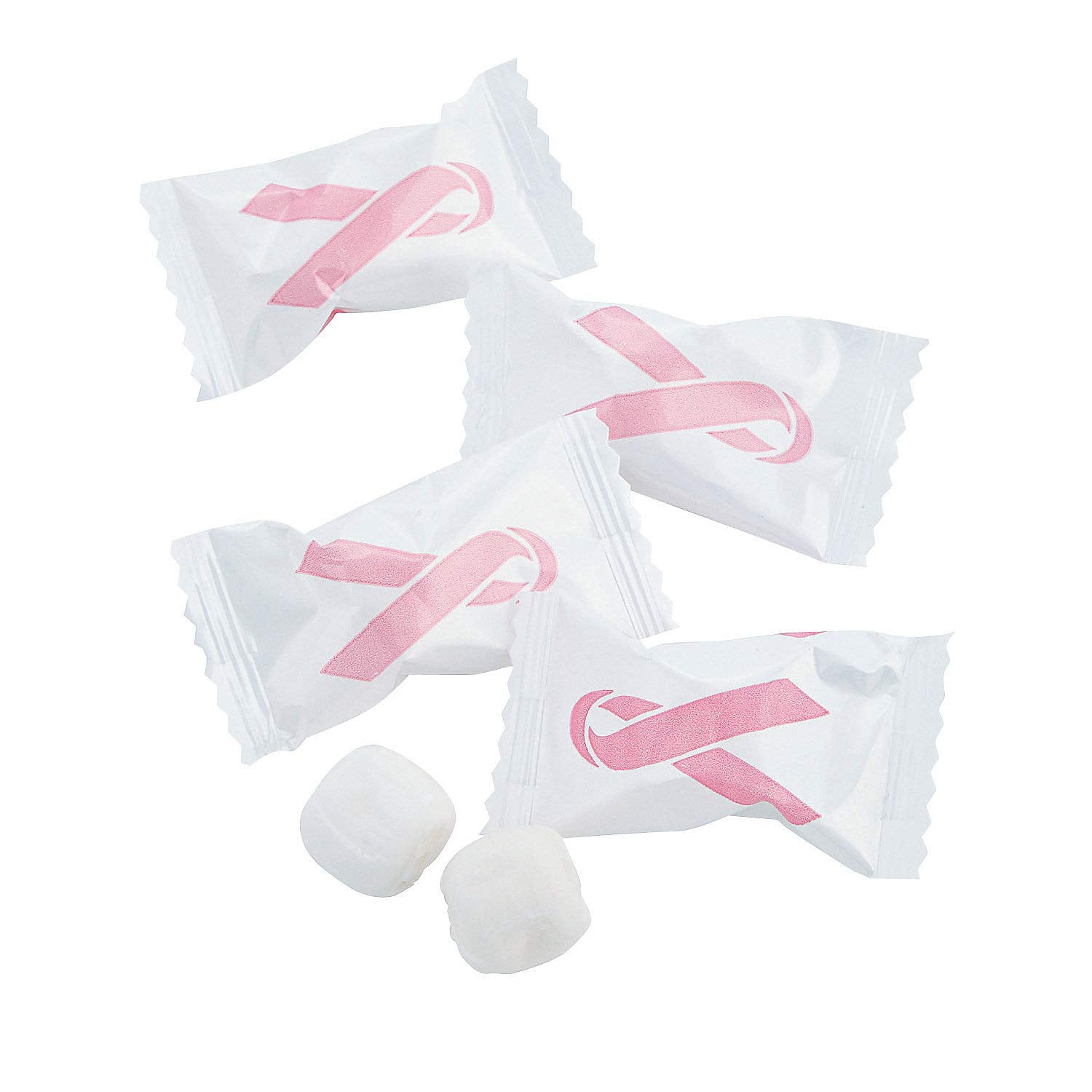 Pink Ribbon Awareness Buttermint Candy - 108 Individually Wrapped Pieces - Breast Cancer Awareness Candy Mints