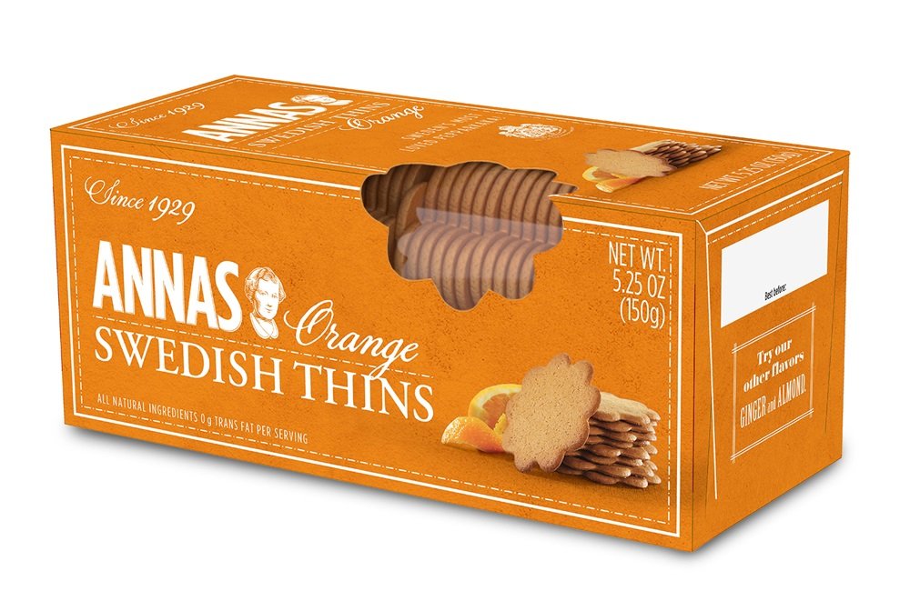 Annas Thins - Orange Pepparkakor - Non Gmo + Vegan (51-066), 5.25 Ounce (Pack Of 12)