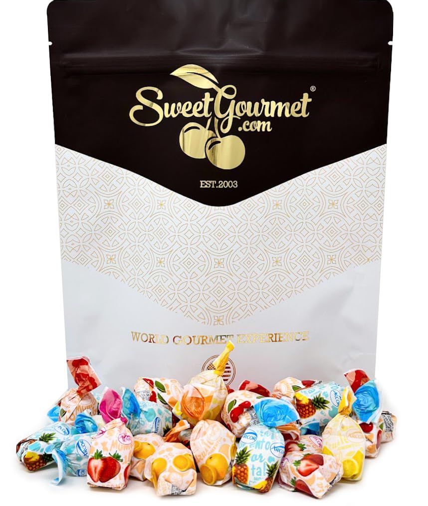 SweetGourmet Arcor Fruit Filled Assorted Bon Hard Candy, 2 lb