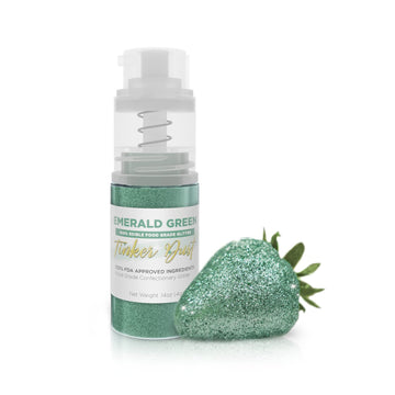 Tinker Dust - Emerald Green (4G 1X Mini Pump) Edible Glitter For Desserts, Beverages, Cupcakes, Cake Pops And Cookies By Bakell