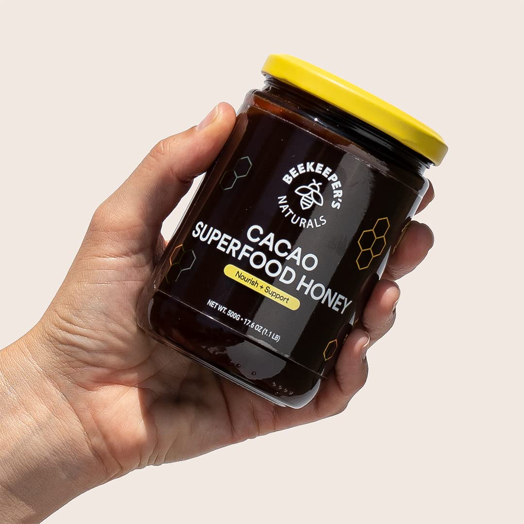 Beekeeper'S Naturals Superfood Cacao Honey - Organic, Raw Ecuadorian Cacao With Antioxidants, Iron And Calcium. Free Of Gluten,