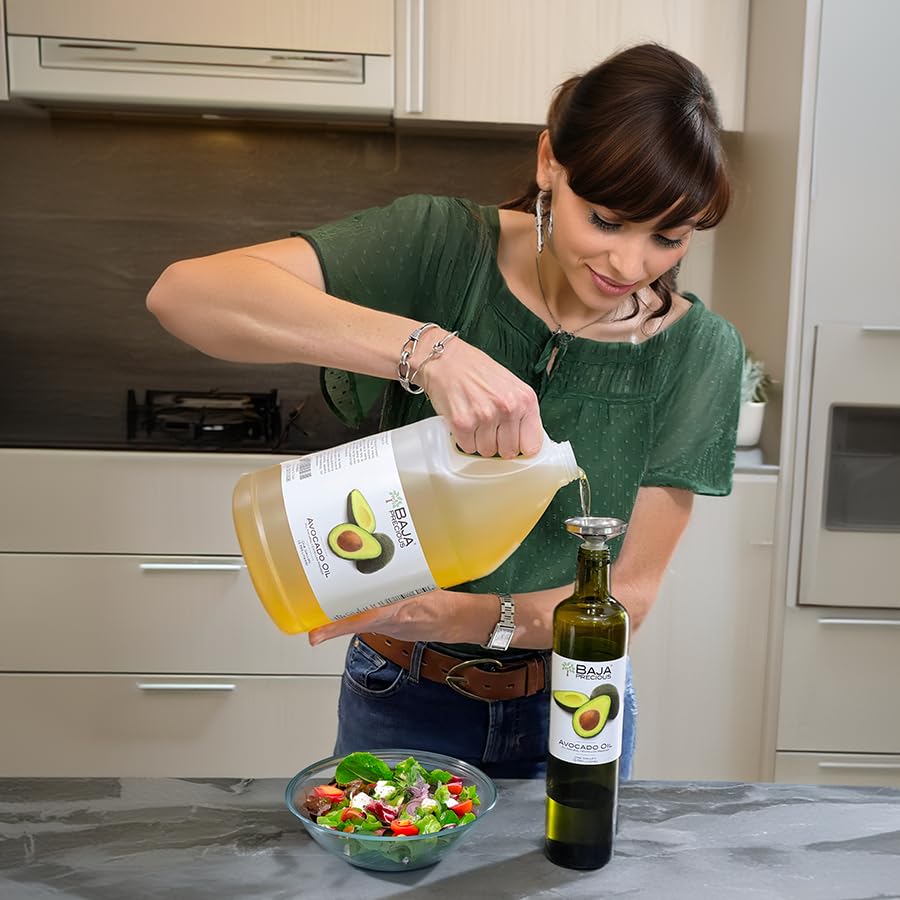 Baja Precious - Avocado Oil 100% Pure, 1 Gallon Jug, Food Grade Perfect For High Heat Cooking, Skincare, Hair Treatments, Soapma