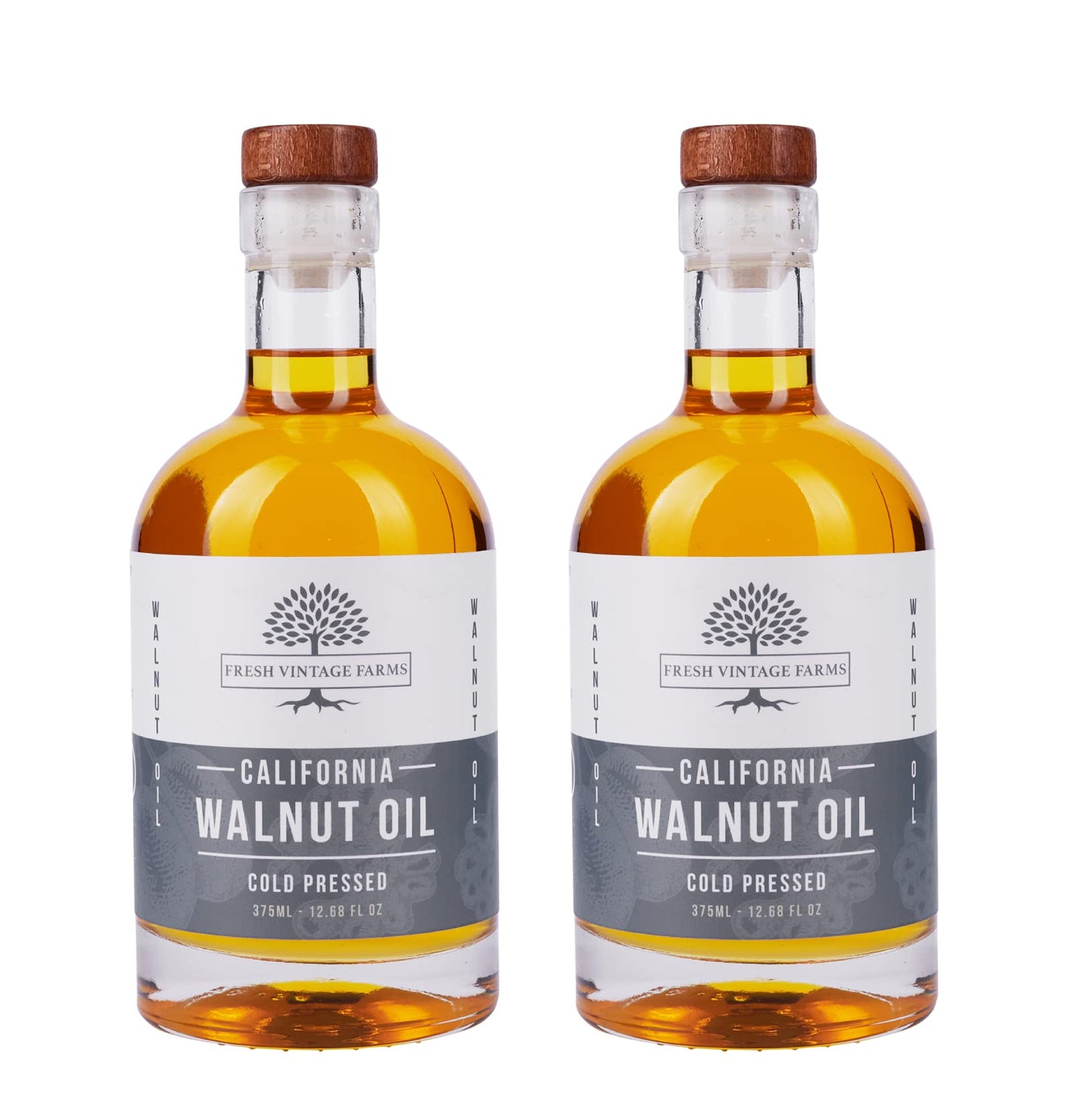 Fresh Vintage Farms, Walnut Oil (2 Pack), 100% Cold Pressed, California Grown, Great For Cooking, Baking, Grilling, Dipping, & S