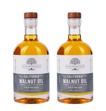 Fresh Vintage Farms, Walnut Oil (2 Pack), 100% Cold Pressed, California Grown, Great For Cooking, Baking, Grilling, Dipping, & S