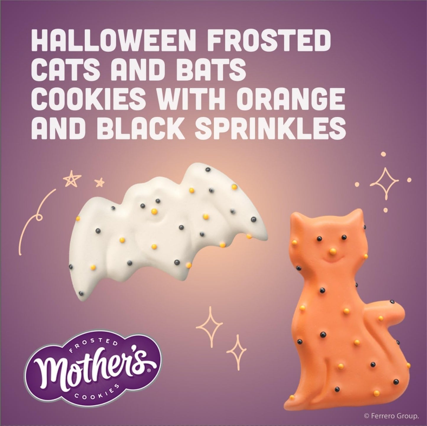 Mothers Circus Halloween Animal Cookies, Snack Pack Halloween Treats for Kids, Individually Wrapped Halloween Cookies, Cats and