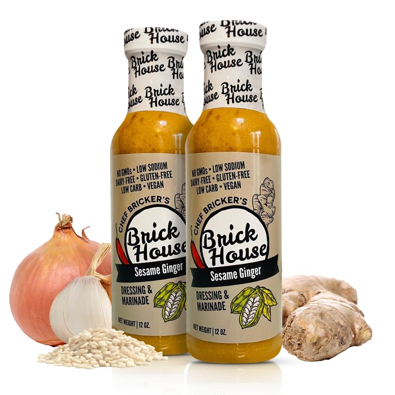 Brick House Sesame Ginger Salad Dressing, Low Carb, Non-GMO, 12 Ounce (Pack of 2)