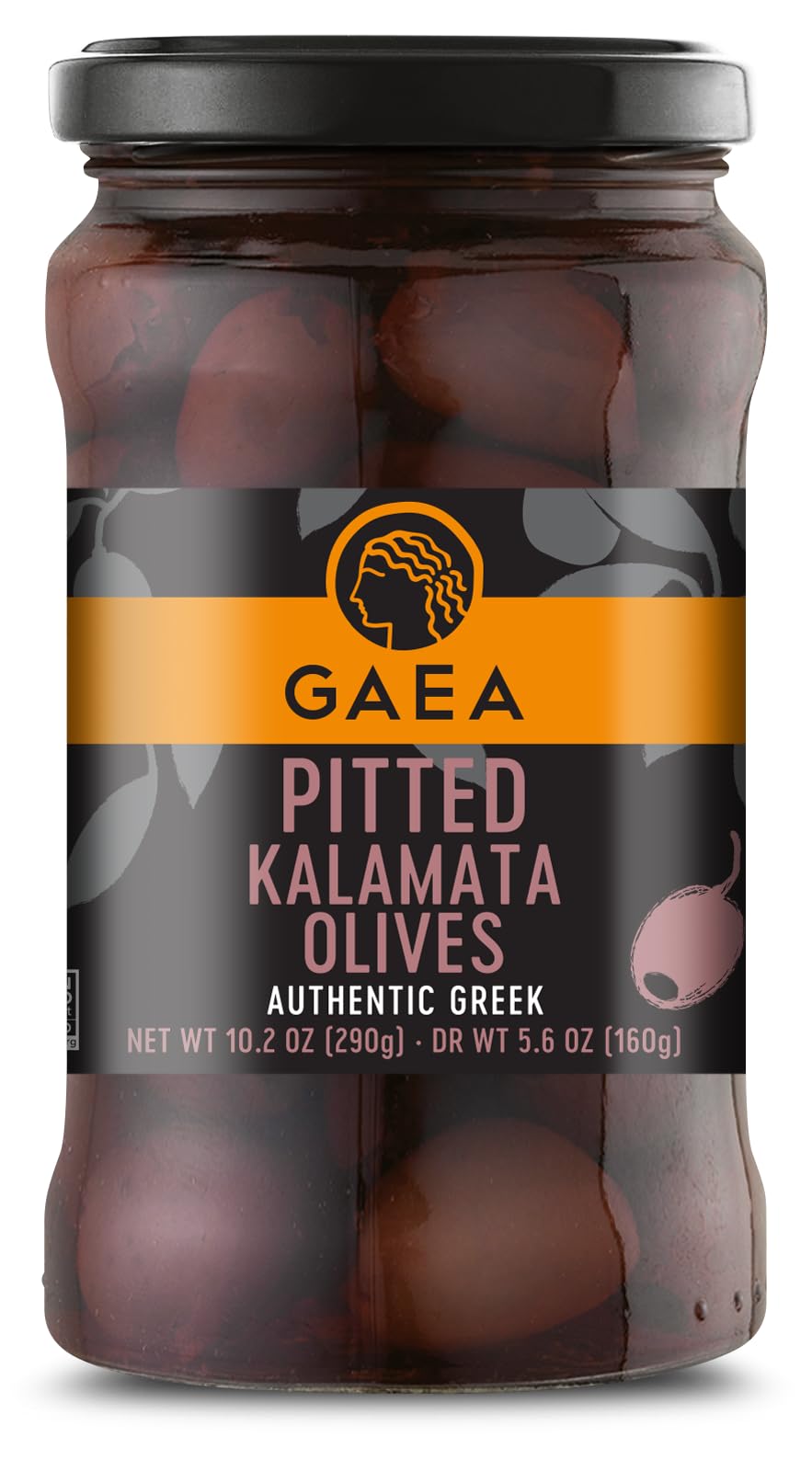 Gaea Pitted Kalamata Olives 5.6 Oz Jars (Pack Of 8), 8Count