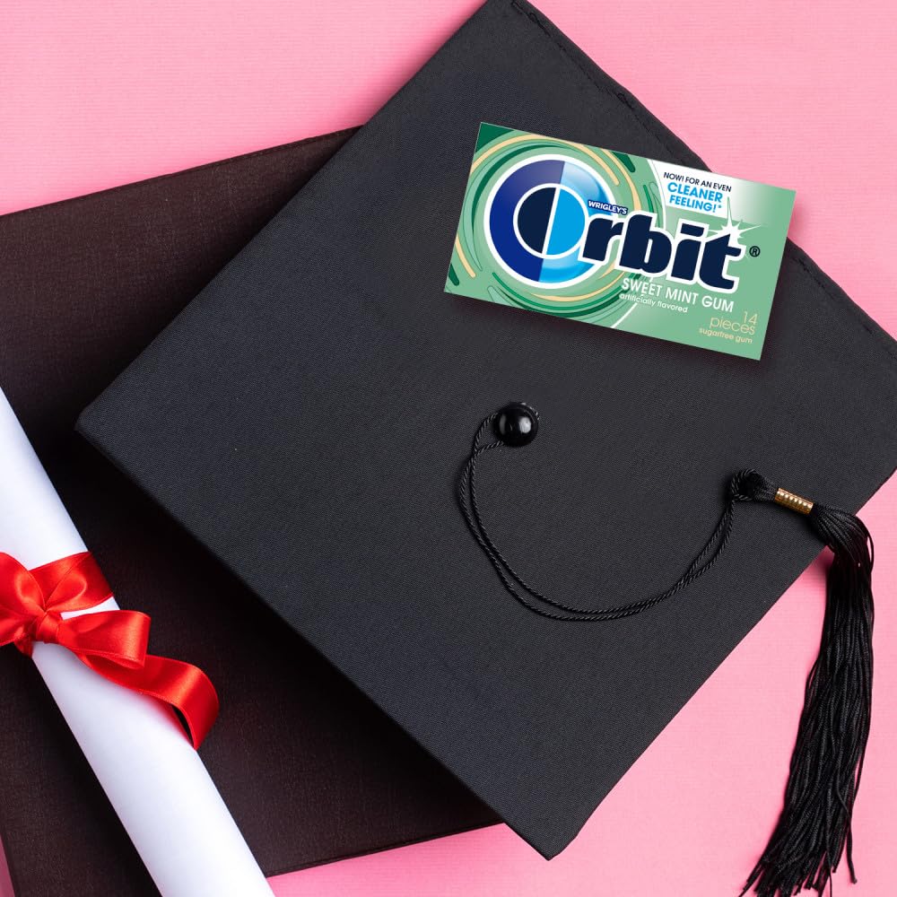 ORBIT Sweet Mint Sugar Free Back to School Chewing Gum, 3 Ct Packs (Pack of 2)