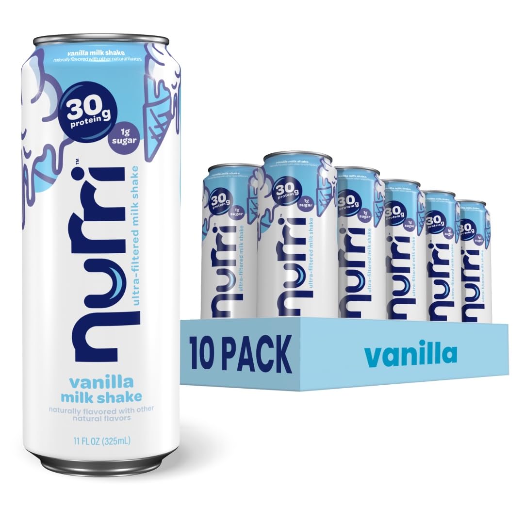 Nurri - 30G Protein Ultra Filtered Milk Shake - Vanilla - Lactose Free  Low Sugar  150 Calories  10 Vitamins And Minerals - 11 Fl Oz  10 Cans