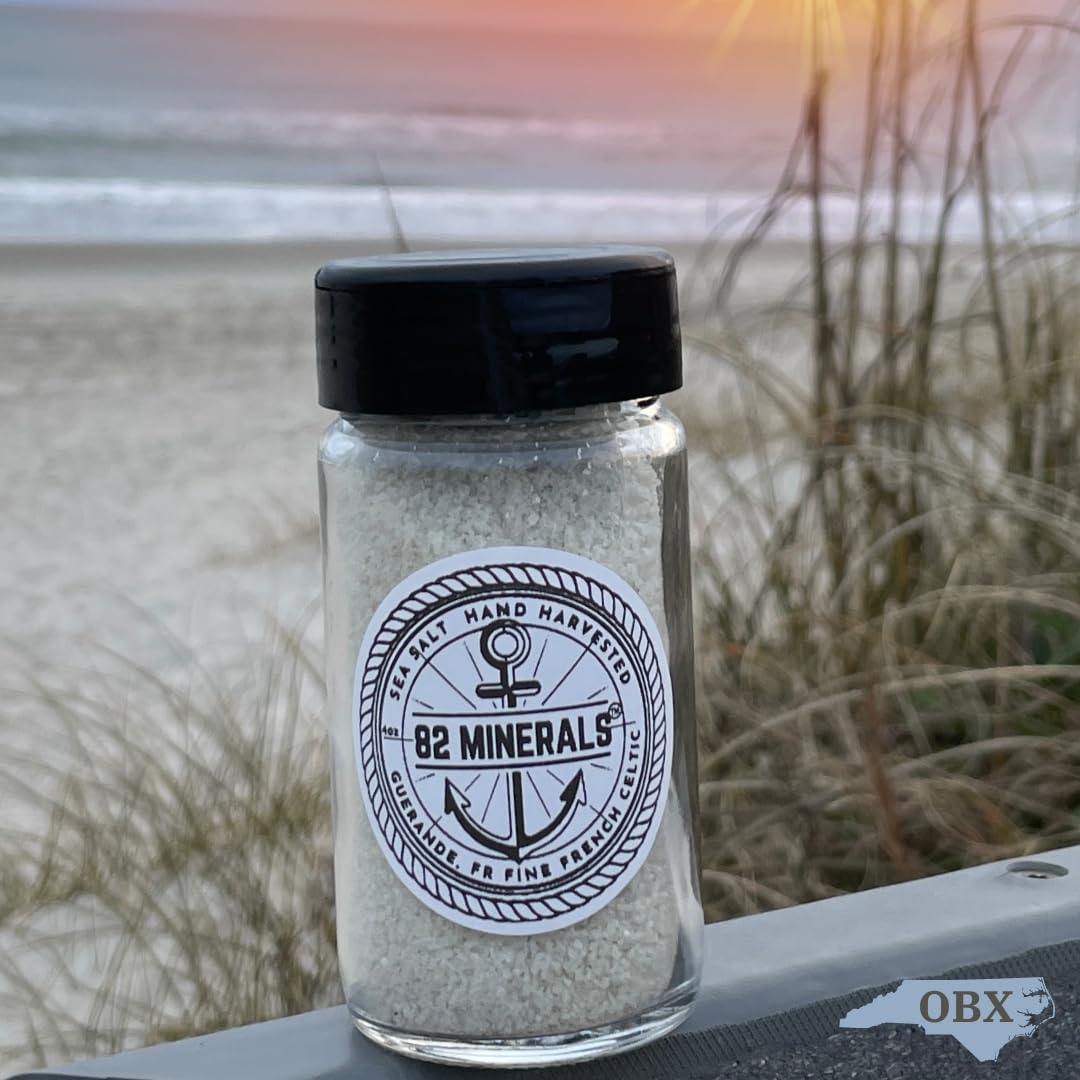 82 Minerals Sea Salt - Premium Hand-Harvested Sel Gris, Fine Mineral & Electrolyte Finishing Salt, 4 Ounce, Natural Gray