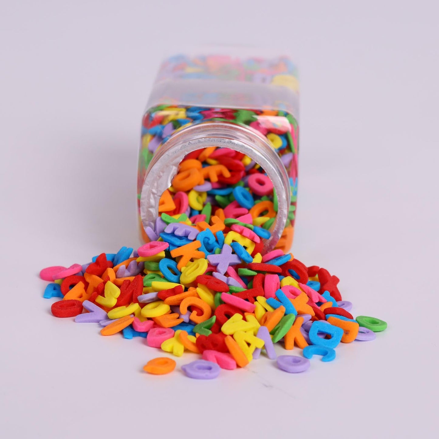 COKOC Happy Birthday Alphabet Sprinkles 2.64 oz Ice Cream Cake Cupcake Toppers Dessert Decoration, Colorful Sugar Candy