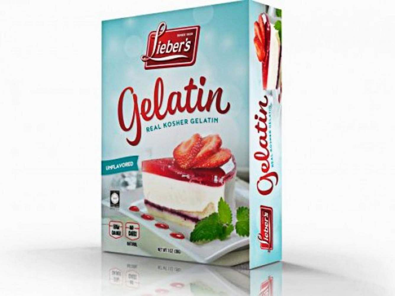 LIEBERS Unflavored Gelatin Powder - Sugar Free, Gluten Free - 1 Oz. Box, Contains 2 Packets