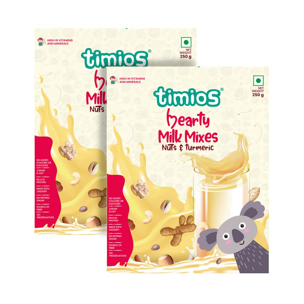 Timios High Protein Nuts & Turmeric Swirl Milk Mix  250 gmPack of 2