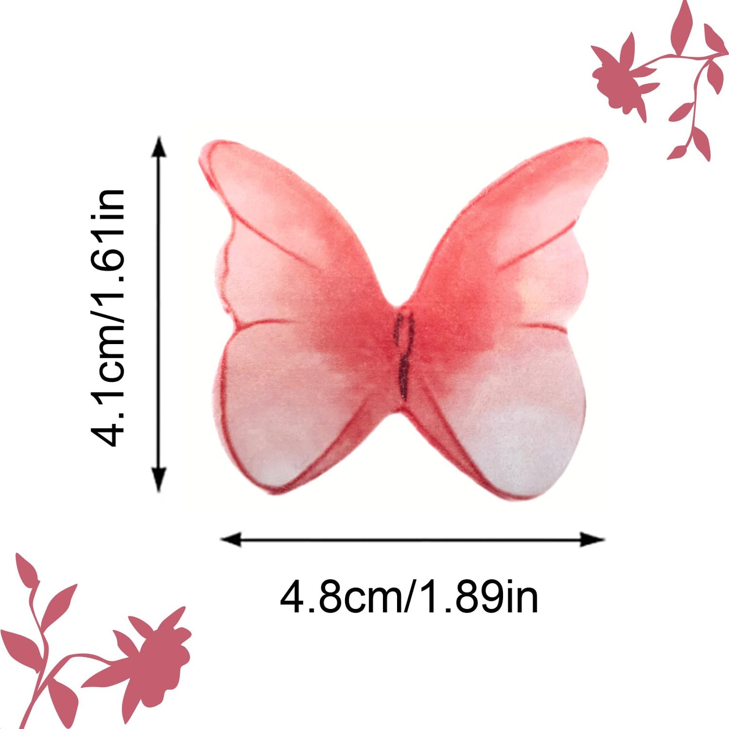 52 Pieces Edible Wafer Paper Butterfly Cake Decoration, Suitable For Weddings, Birthdays, Christmas Parties To Decorate Cookies,
