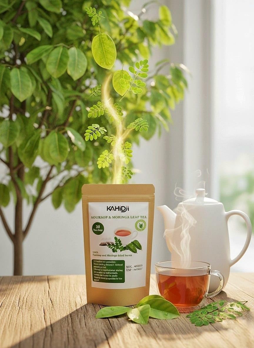 KAHIDJI Soursop & Moringa Leaves Tea - 30 Teabags - Green - Antioxidant-Rich Herbal Tea