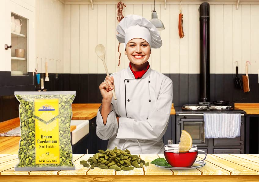 Rani Green Cardamom Pods Spice, All Natural, Vegan, Gluten Friendly, 14oz (400g), Product of India