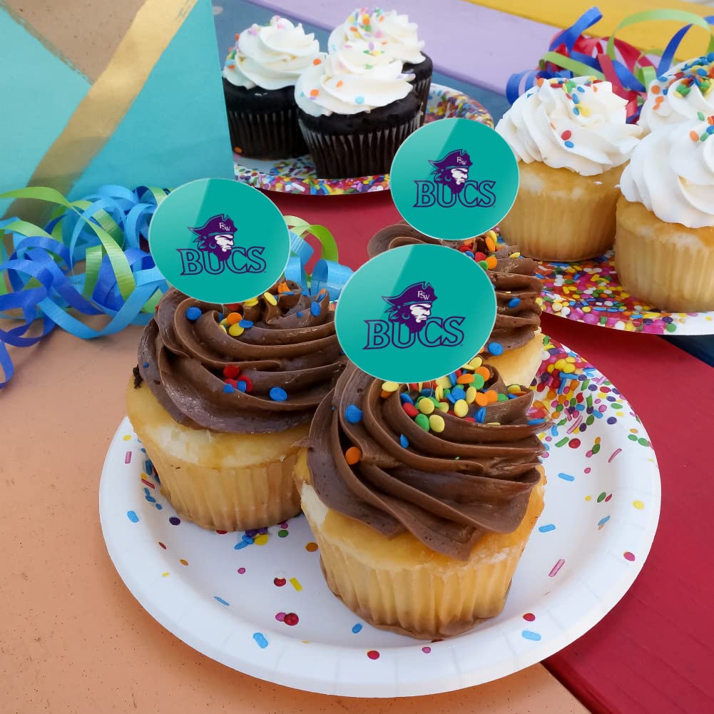 Florida Southwestern State College Secondary Logo Cupcake Picks Toppers Decoration Set Of 6