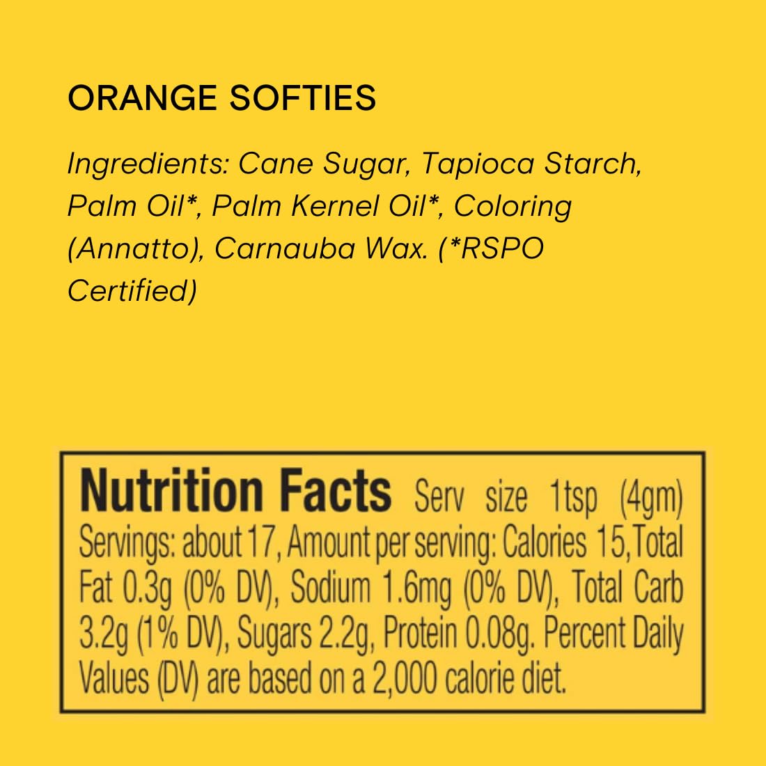 Supernatural Orange Softies Sprinkles, Dye-Free, Made In Usa, Soy Free, Gluten Free, Vegan, 16Oz