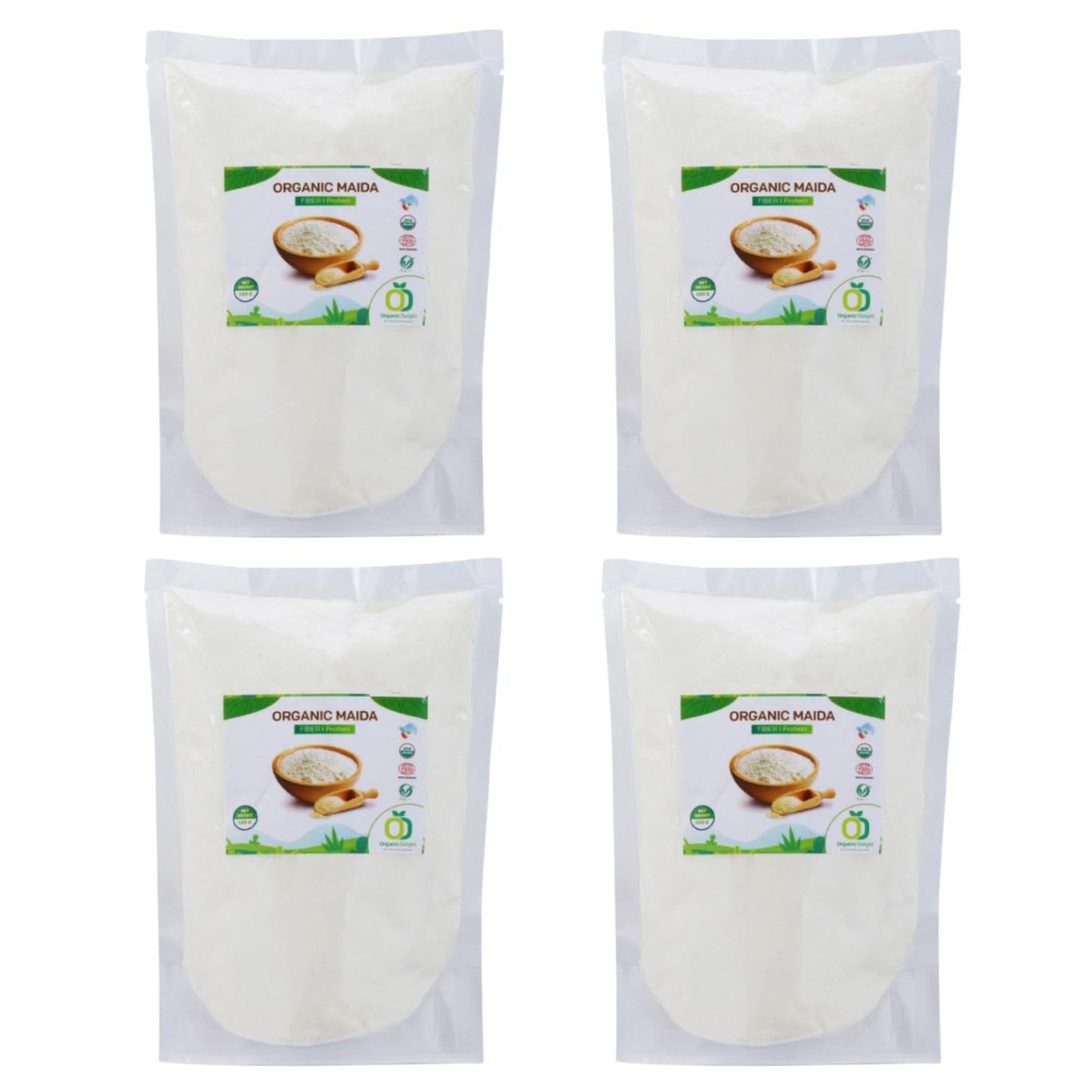 Organic Delight Maida (2Kg) 100% Natural - Usda Certified - All Purpose Flour For Baking And Cooking Like Breads, Biscuits, Cake
