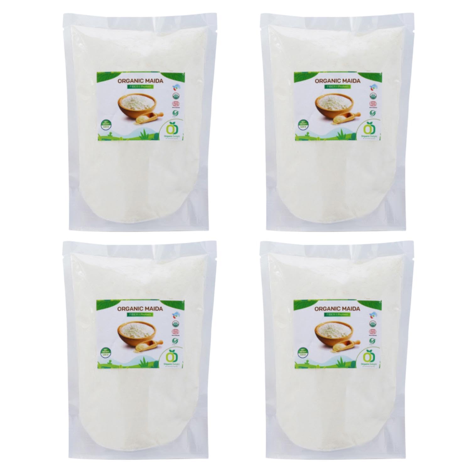 Organic Delight Maida (2Kg) 100% Natural - Usda Certified - All Purpose Flour For Baking And Cooking Like Breads, Biscuits, Cake