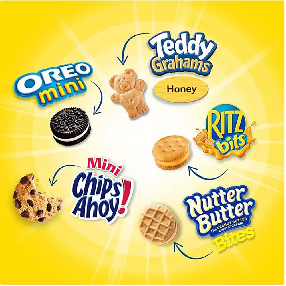 Oreo, Chips Ahoy, Ritz, Nutter Butter, Teddy Grahams Variety Pack - Nabisco Cookies Assortment Bulk - Care Package Gift Box (40