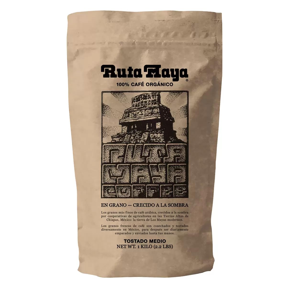 Ruta Maya Organic Coffee Medium Roast, 32 Ounce (Pack of 1) - Premium Quality Coffee, Rich Flavor, Perfect for Daily Brew