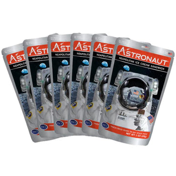 Astronaut Foods Freeze-Dried Ice Cream Sandwich, Nasa Space Dessert, Neapolitan, 6 Count