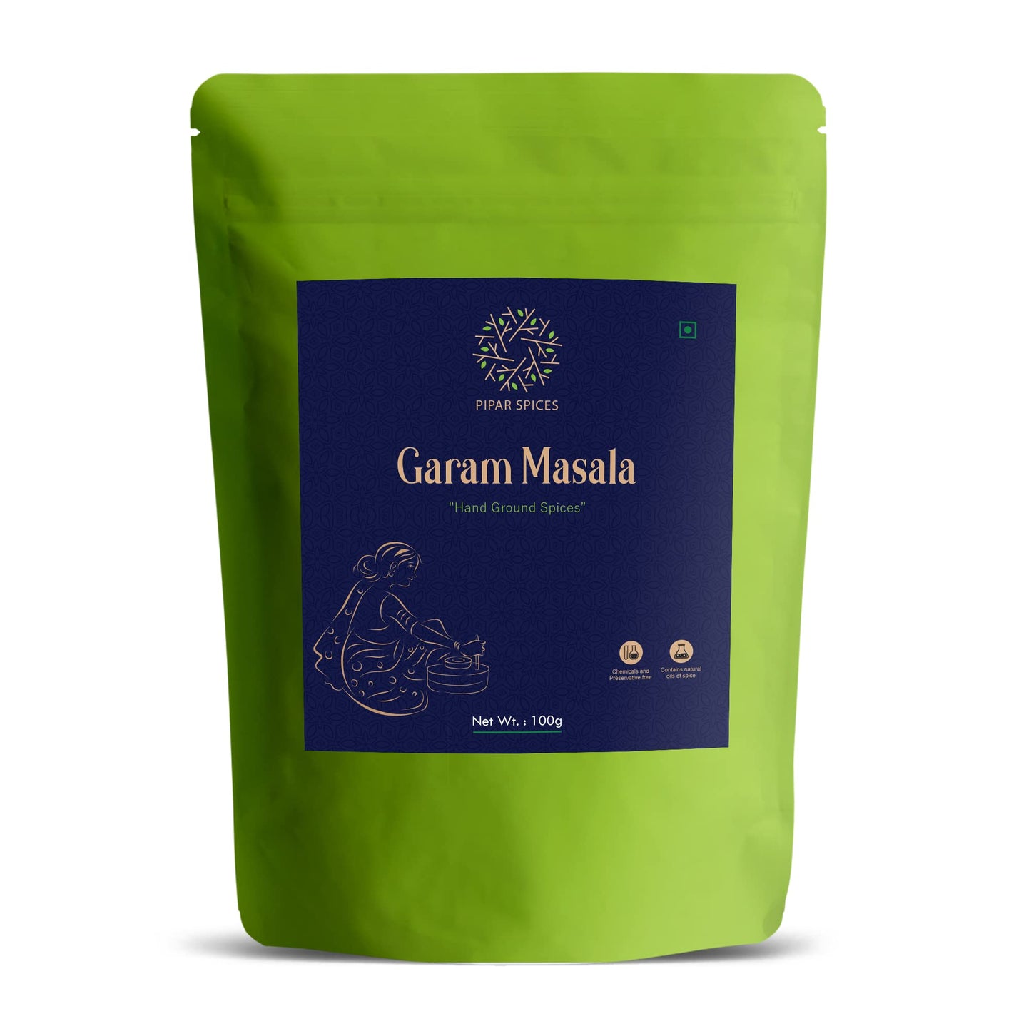 Pipar Spices Garam Masala - 100G Pack | Hand Grounded For Rich Aroma And Flavor.