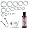 Vajraang Phimosis Stretching Rings (20 Rings Set) With Extra Virgin Coconut Oil And How To Use Booklet