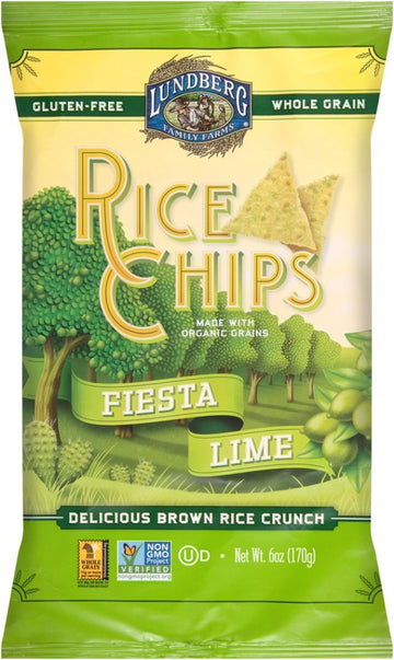 Lundberg Family Farms Rice Chips, Fiesta Lime, 6 Ounce (Pack of 12)