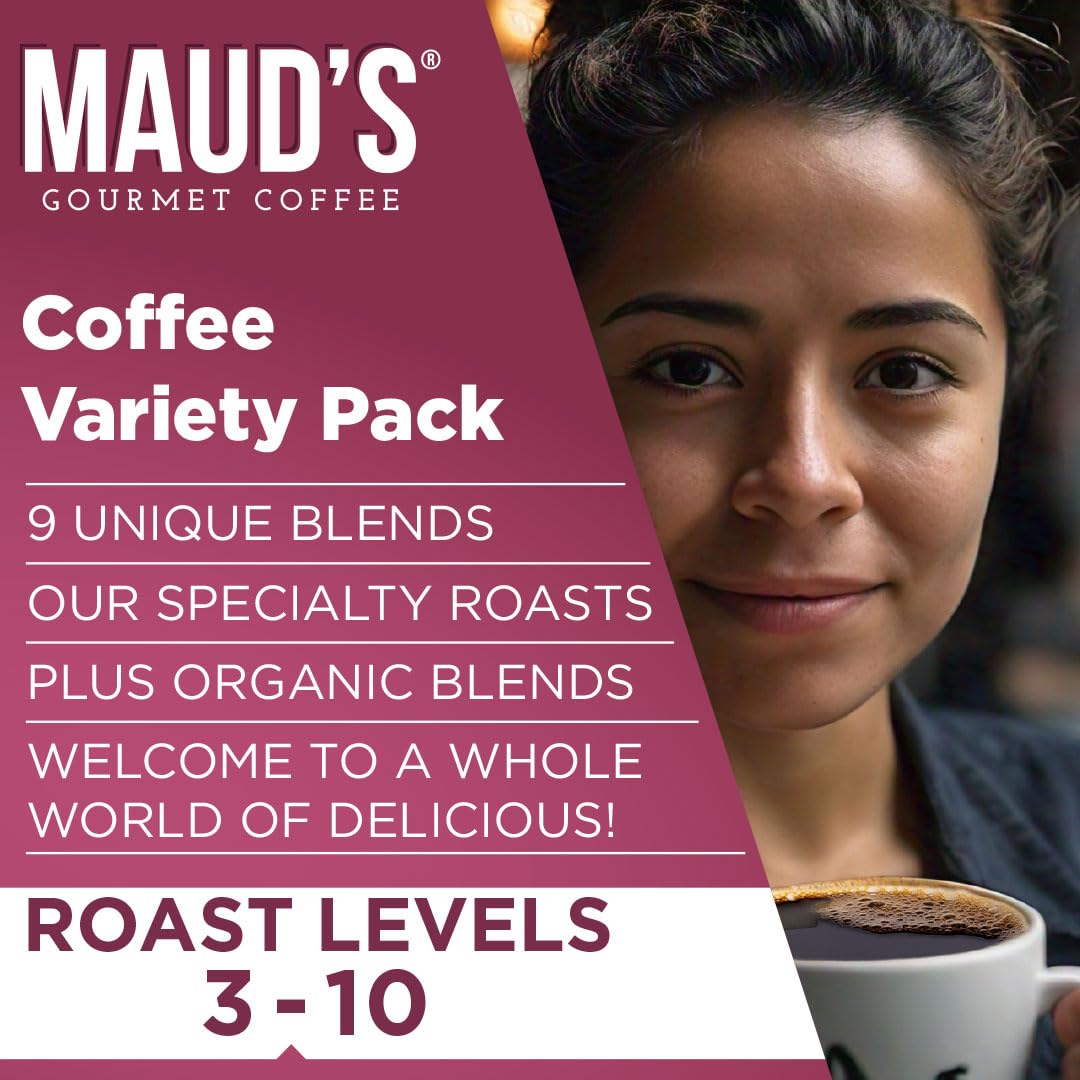 Maud'S Original Flavored Coffee Pods Variety Pack, 80 Ct | 9 Assorted Coffee Flavors | 100% Arabica Roasted Coffee | Solar Energ