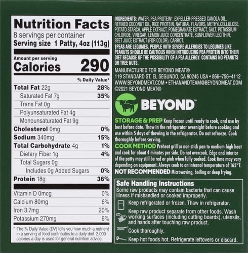 Beyond Meat Cookout Classic Plant-Based Burger Patties, 8 pk, 32 oz