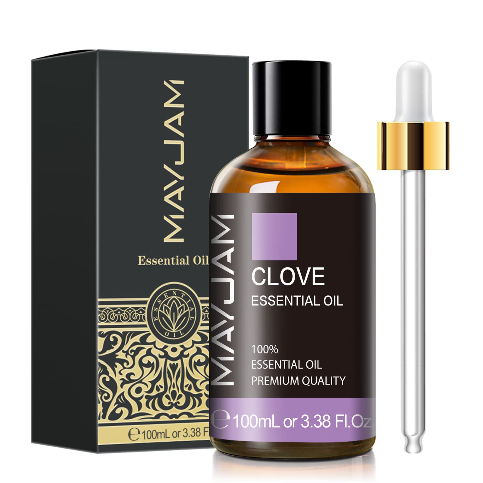 Clove Essential Oil, 3.38Fl.Oz Pure Essential Oils By Mayjam, Large Volume Clove Oil, Perfect For Aromatherapy Diffuser, Great F