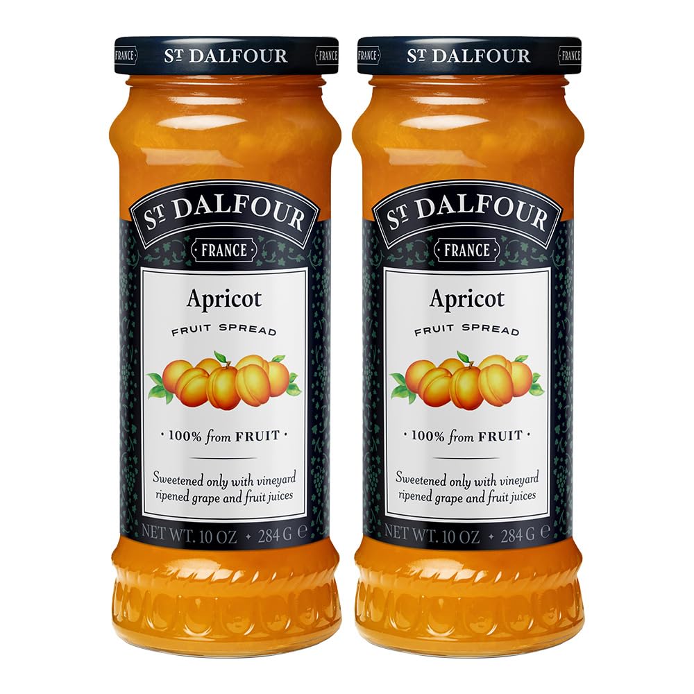 St. Dalfour Apricot Fruit Spread - 10Oz - 100% From Fruit, No Artificial Ingredients, Non Gmo, No Cane Sugars, All Natural - Pack Of 2