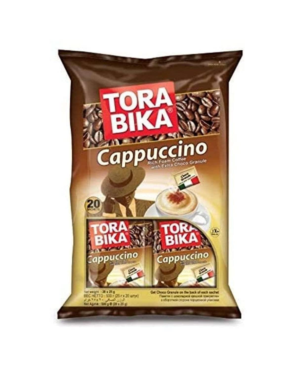 Torabika Cappuccino Instant Coffee 20-Ct, 500 Gram