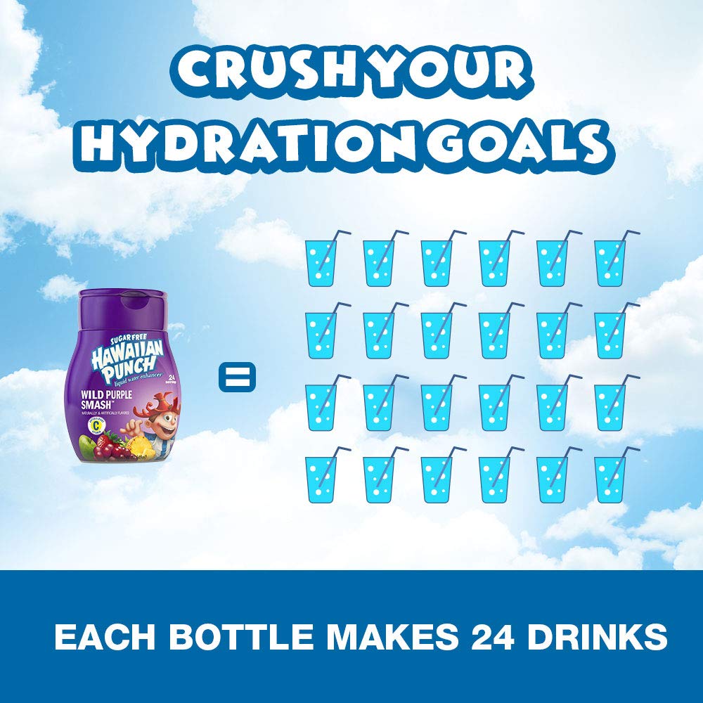 Hawaiian Punch, Wild Purple Smash, Liquid Water Enhancer - New, Better Taste! - High Antioxidant Vitamin C, Sugar Free, Zero Cal